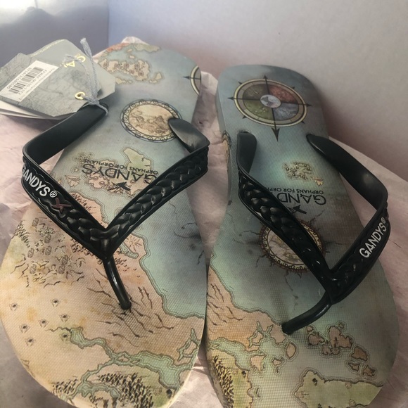 Gandys flip flop in blue map print - Picture 9 of 9